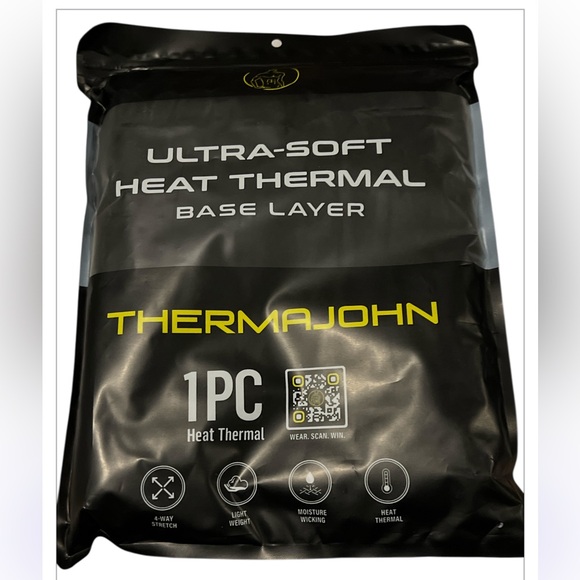 Thermajohn men’s black thermal base layer pants, size 3XL - Picture 3 of 4